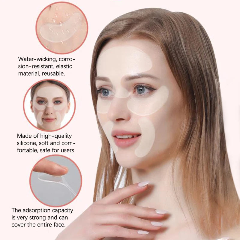 Reusable Silicone Anti-Wrinkle Face Patches | Skin Smoothing Anti-Wrinkle Patches QXL