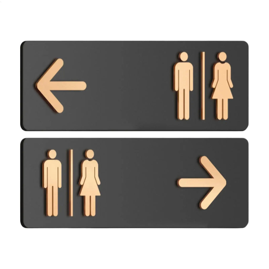 Acrylic Adhesive Restroom Directional Sign | Business & Home Restroom Directional Sign QXL