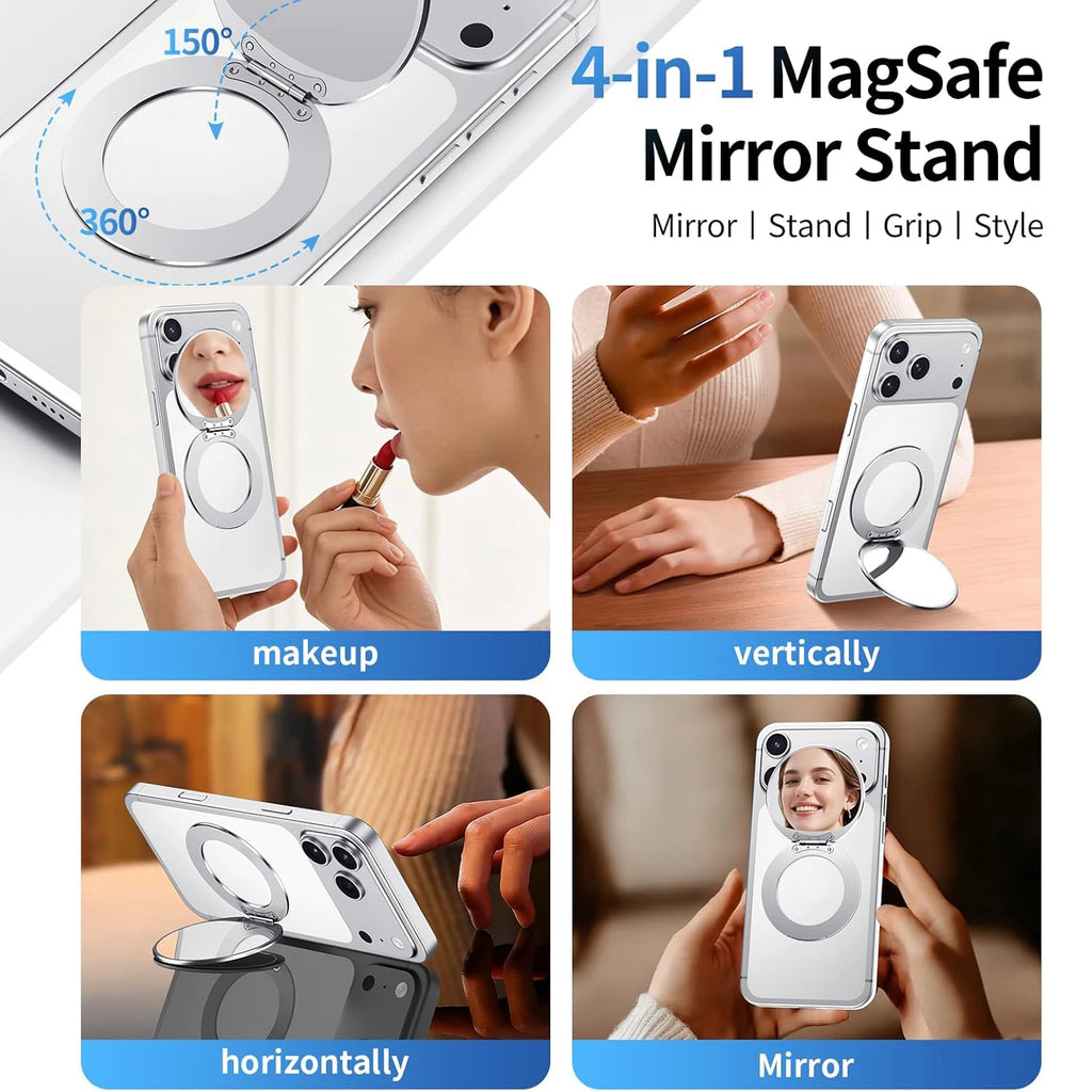 Magnetic Selfie Mirror with Kickstand – Slim Phone Mirror Makeup Mirror QXL