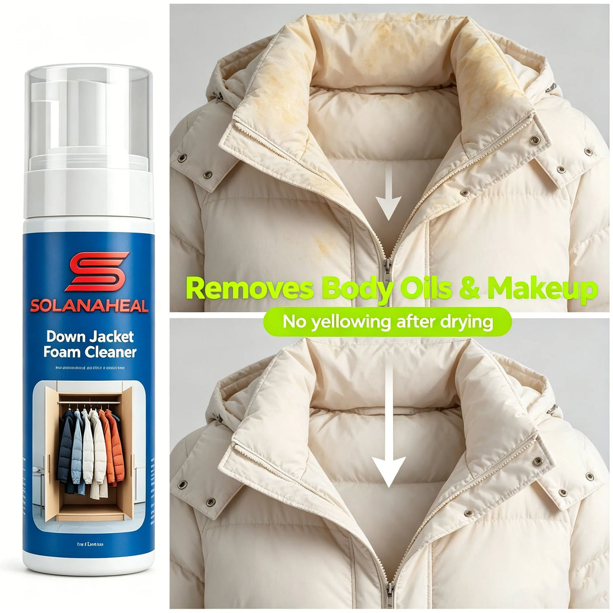 Puffer Jacket Dry Cleaning Foam | Easy Spot Stain Remover Dry Cleaning Foam QXL