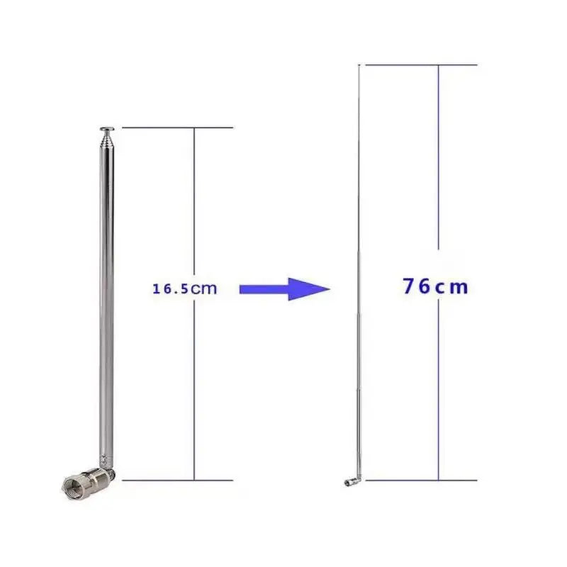 FM Telescopic Rod Antenna 5-Pc | 3.5mm & F-Type Adapters FM Radio Antenna QXL