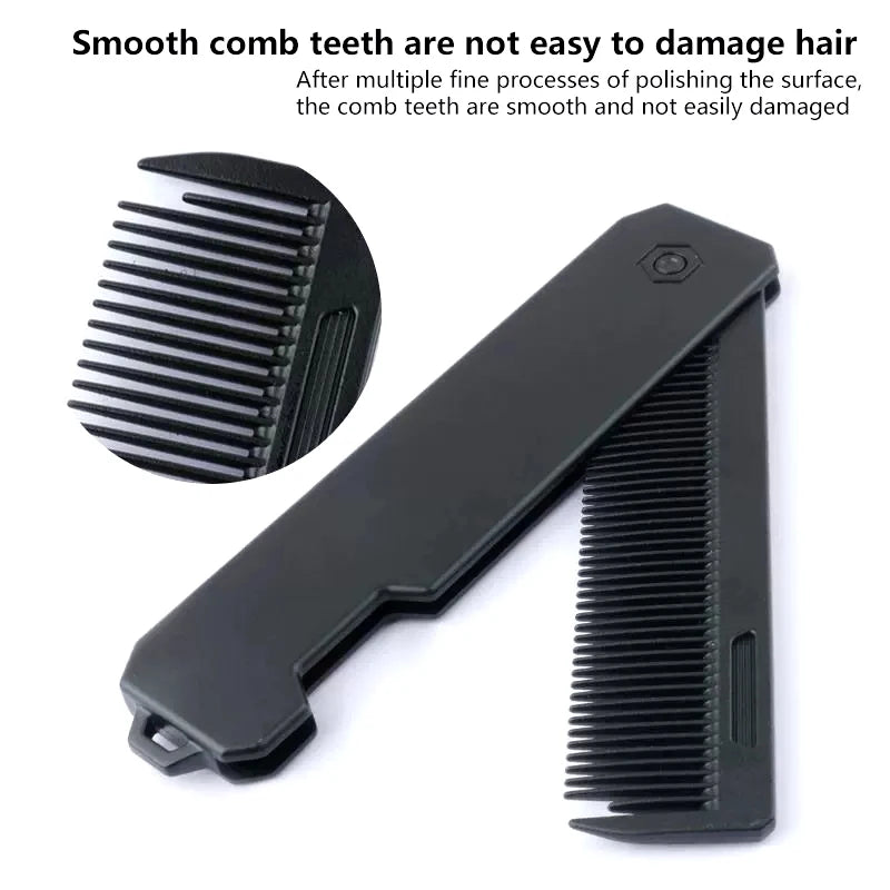 Folding Pocket Comb – Wide & Fine Tooth Hair & Beard Styling Folding Pocket Comb QXL