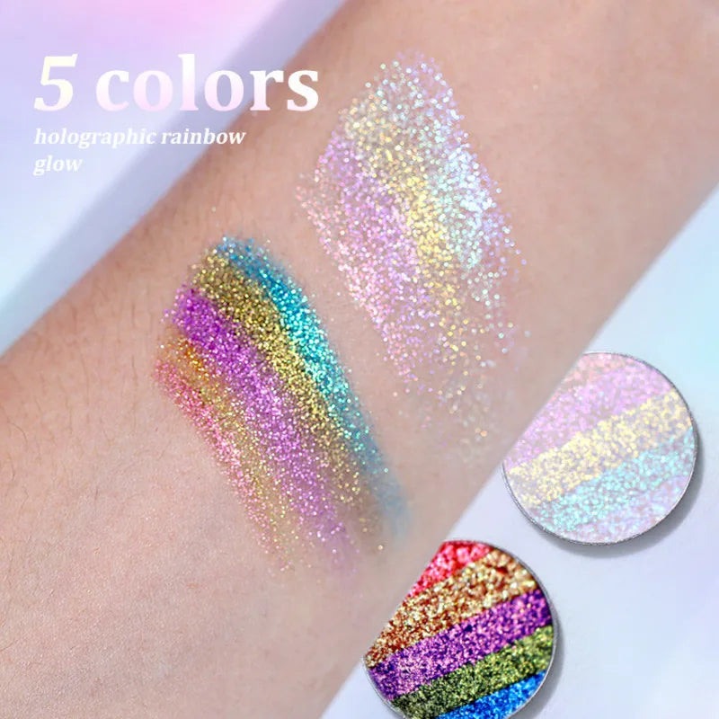 5-Color Chameleon Rainbow Diamond Eyeshadow | Shimmer & Glitter Shimmer Eyeshadow QXL