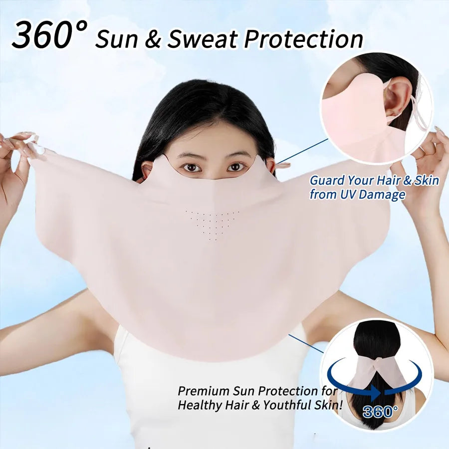 2-in-1 UV Protection Ice Silk Face Mask | Breathable Outdoor UV Face Mask QXL