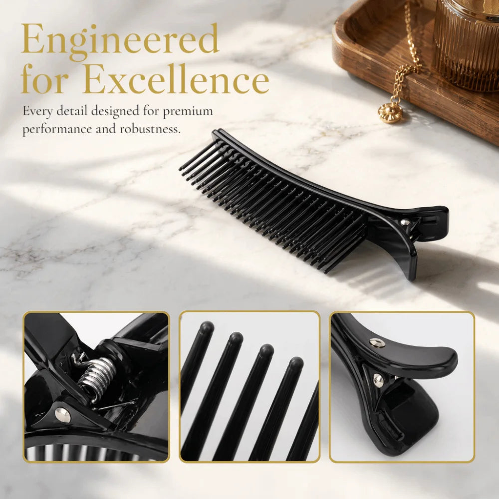 2-Pack Black Hair Sectioning Clips | Multi-Function Styling Hair Sectioning Clips QXL