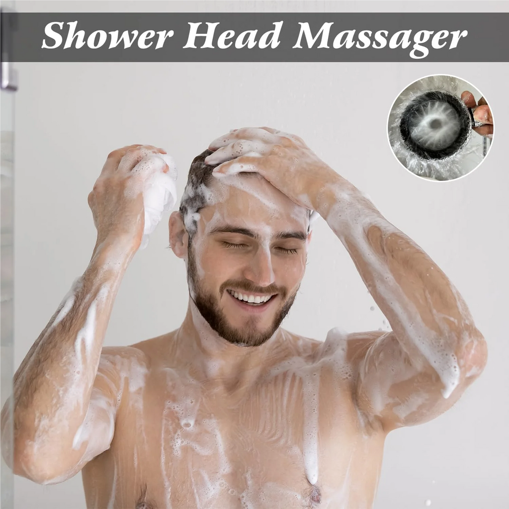 Handheld Men's Shower Nozzle | 360° Ring Spray Coarse Hole Handheld Shower Nozzle QXL