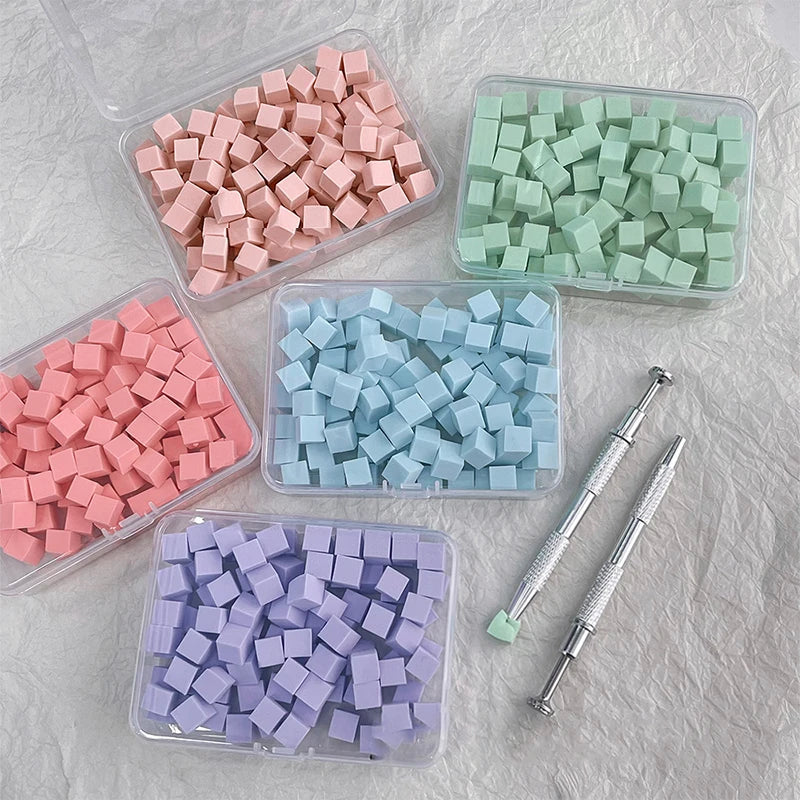 50/100-Pc Square Nail Art Sponge Set | Ombre Gradient Manicure Nail Art Sponge Set QXL
