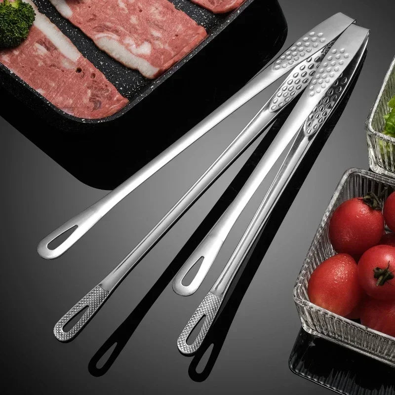 Stainless Steel BBQ Kitchen Tongs | Grill & Food Serving Kitchen Tongs QXL
