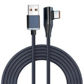 90° USB-C Cable 120W Fast Charging – Braided Nylon 6A USB-C Charging Cable QXL black 0.25m