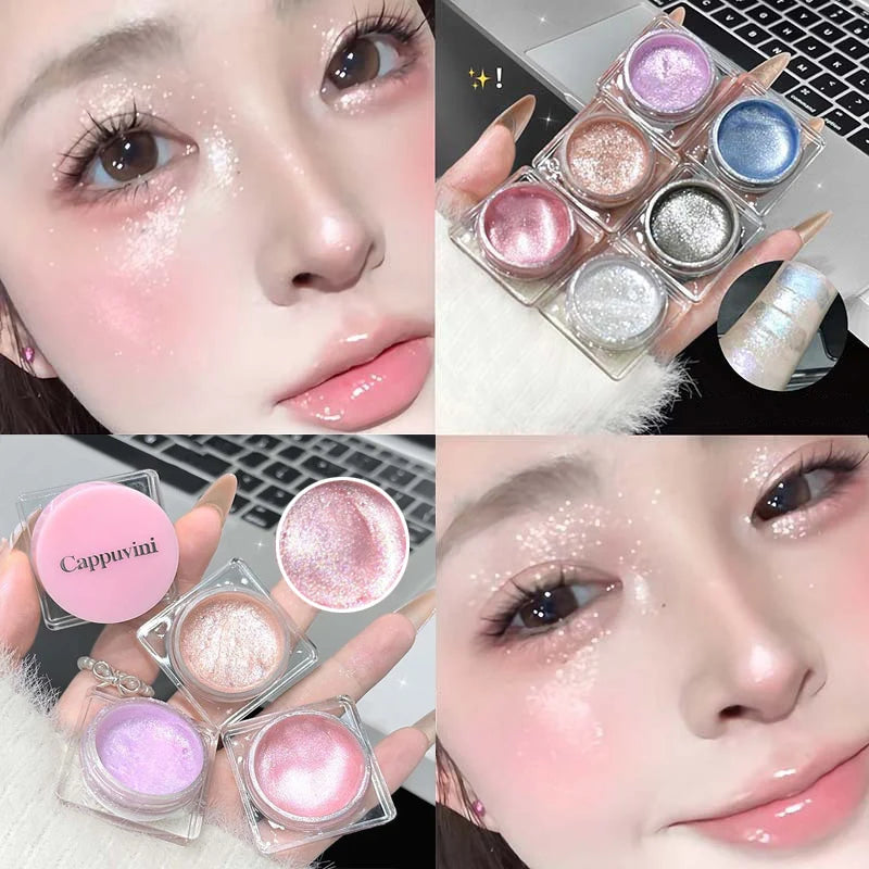 6-Color Shimmer Liquid Highlighter | Glitter Glow Face & Body Liquid Highlighter QXL