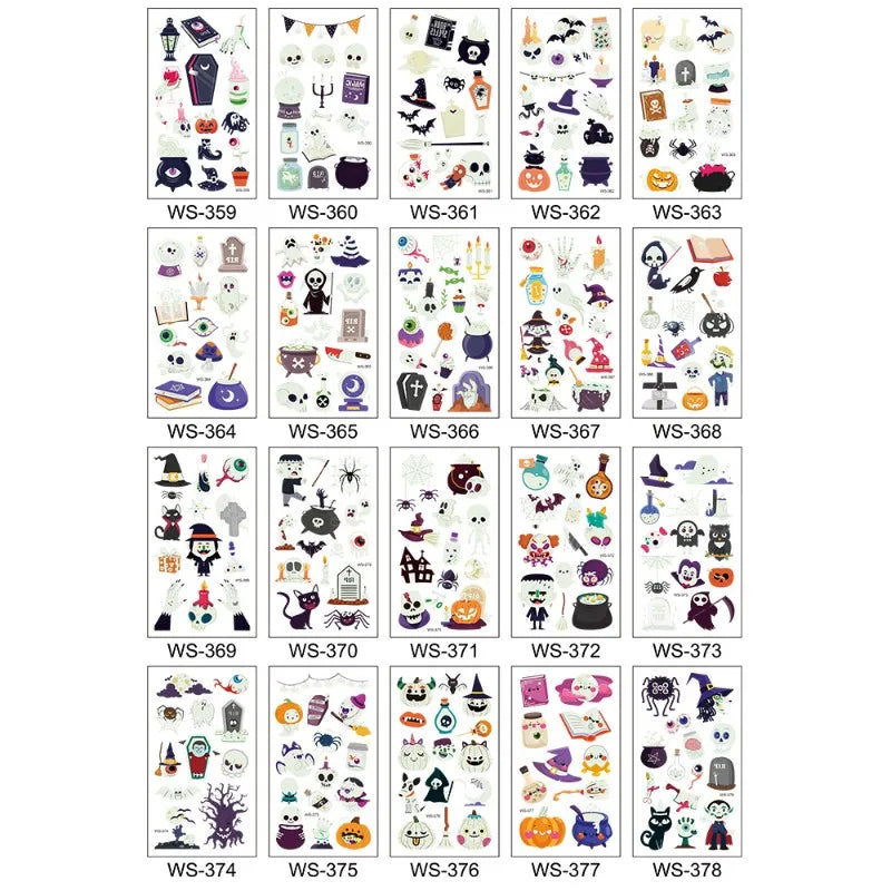 Halloween Glow Dinosaur Temporary Tattoo Stickers | Body Art Temporary Tattoo Sticker QXL