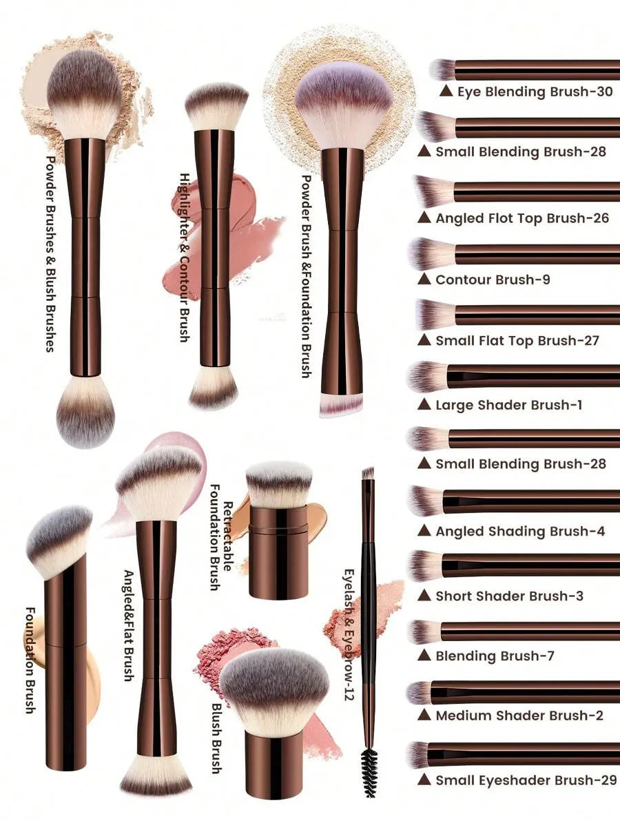 LUXEBLEND 22-Pc Professional Makeup Brush Set & Velvet Bag Makeup Brush Set QXL