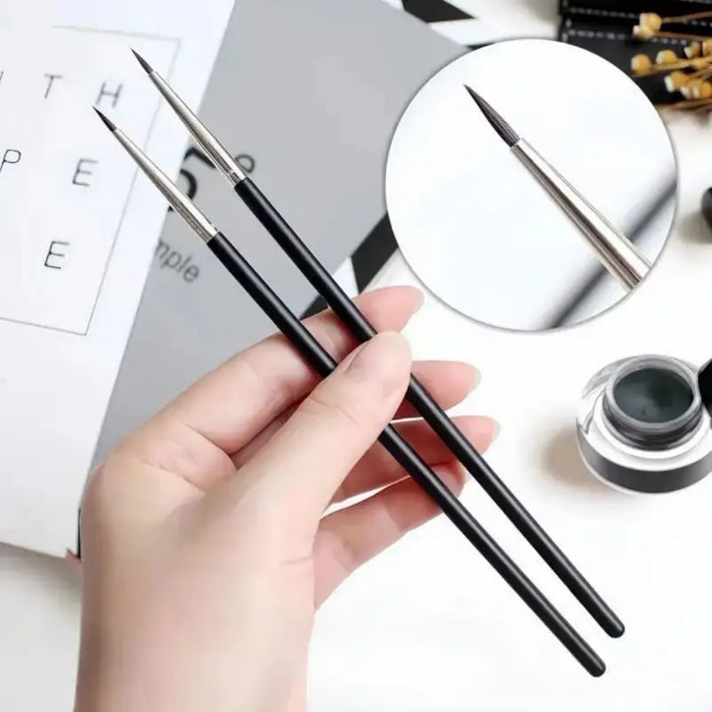 2-Pack Fine Tip Eyeliner Brushes – Soft Nylon Eye Makeup Set Eyeliner Brush Set QXL