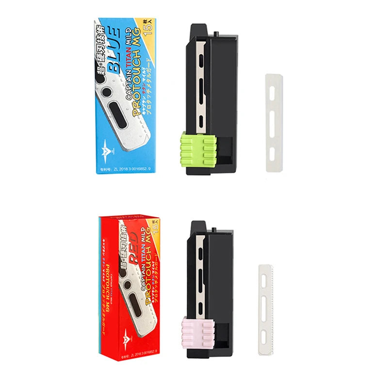 15-Pack Single-Sided Stainless Steel Razor Blades with Pusher Razor Blades QXL