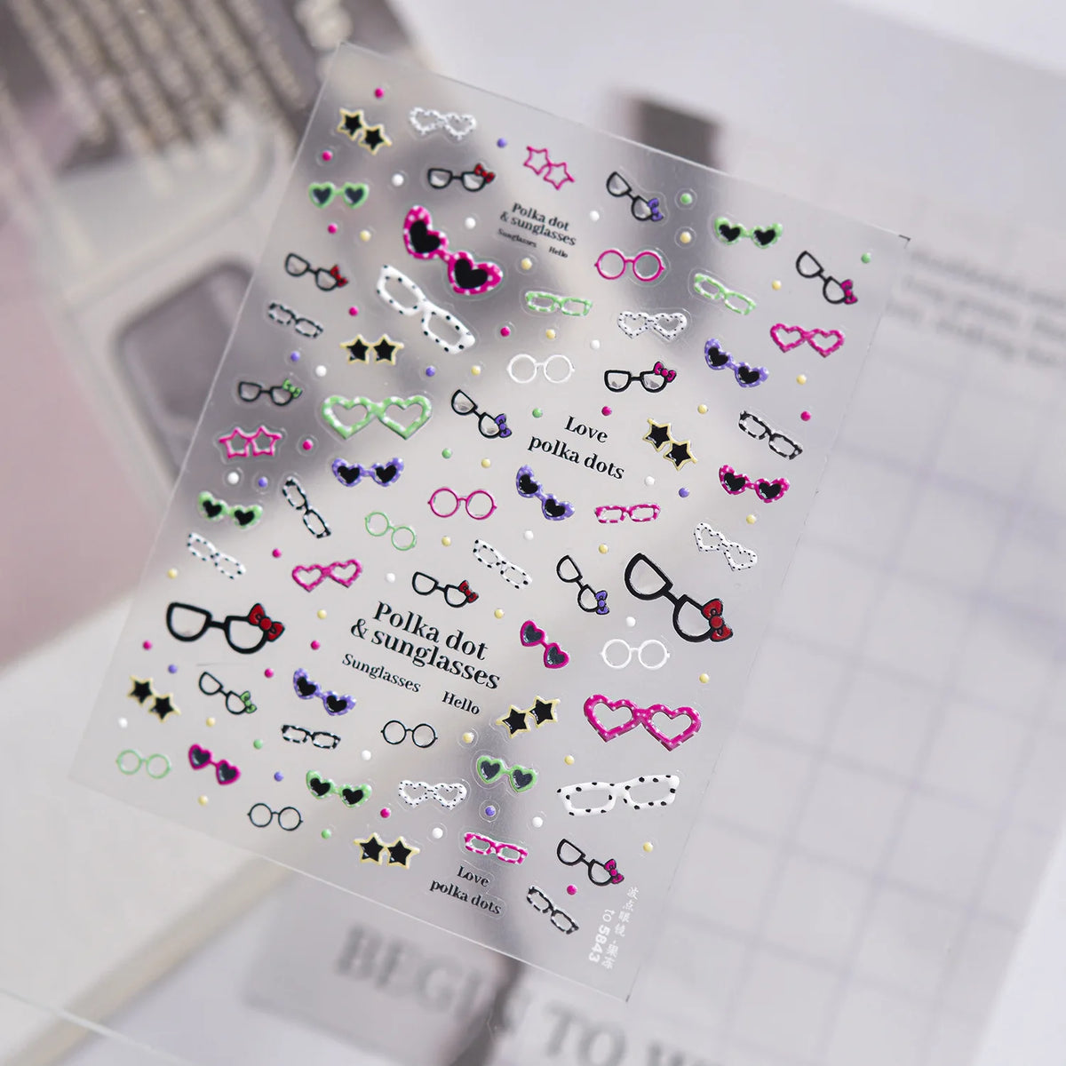 Y2K Retro 5D Nail Stickers | Hearts, Stars & Polka Dots Nail Art Stickers QXL