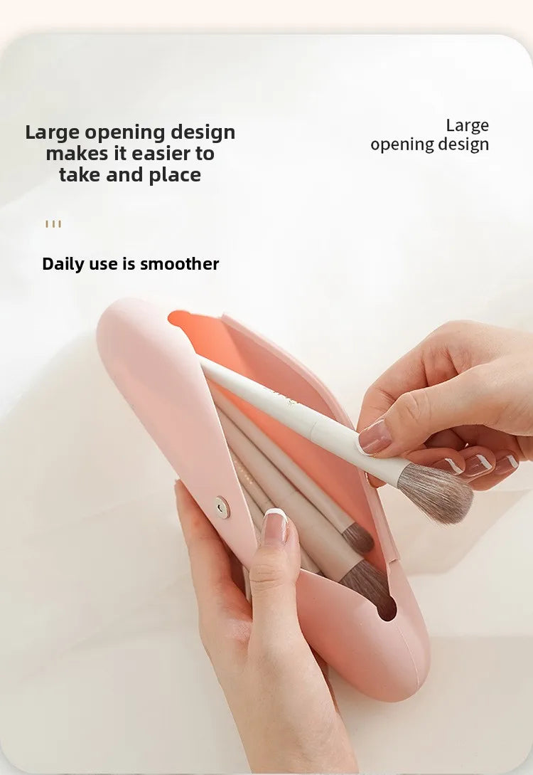 Silicone Travel Makeup Brush Holder | Waterproof Cosmetic Bag Makeup Brush Holder QXL