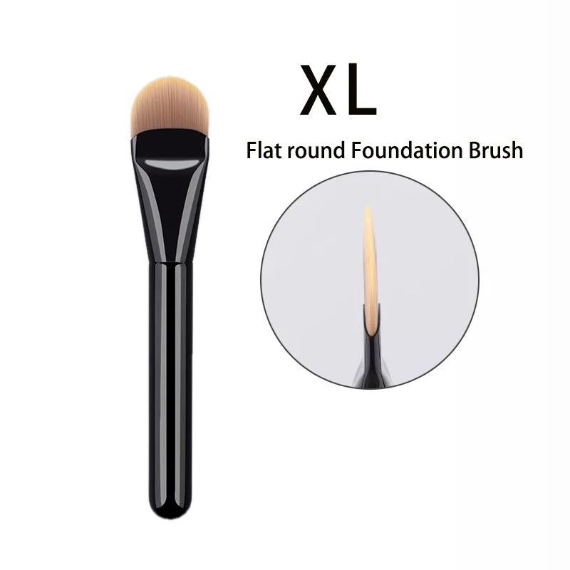 Ultra Thin Flat Round Tongue Foundation & Concealer Brush Foundation Makeup Brush QXL