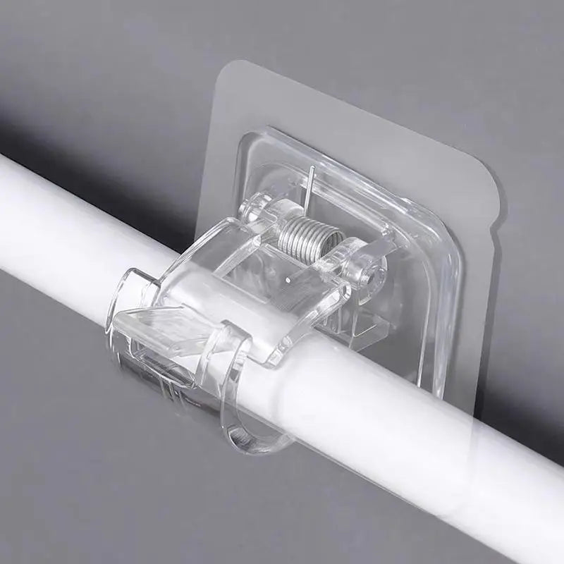 10-Pack No-Drill Adhesive Curtain Rod Brackets | C-Clip Curtain Rod Brackets QXL
