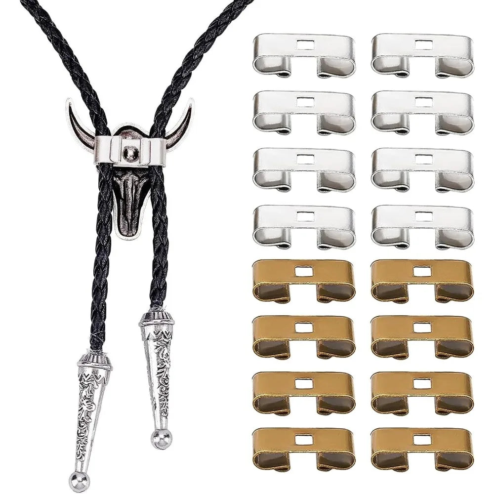 32-Pc Rectangle Bolo Tie Slide Clasps | DIY Antique Bronze Bolo Tie Findings QXL