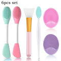 6-Piece Silicone Face Scrubber & Mask Applicator Set Silicone Face Scrubber QXL Set D