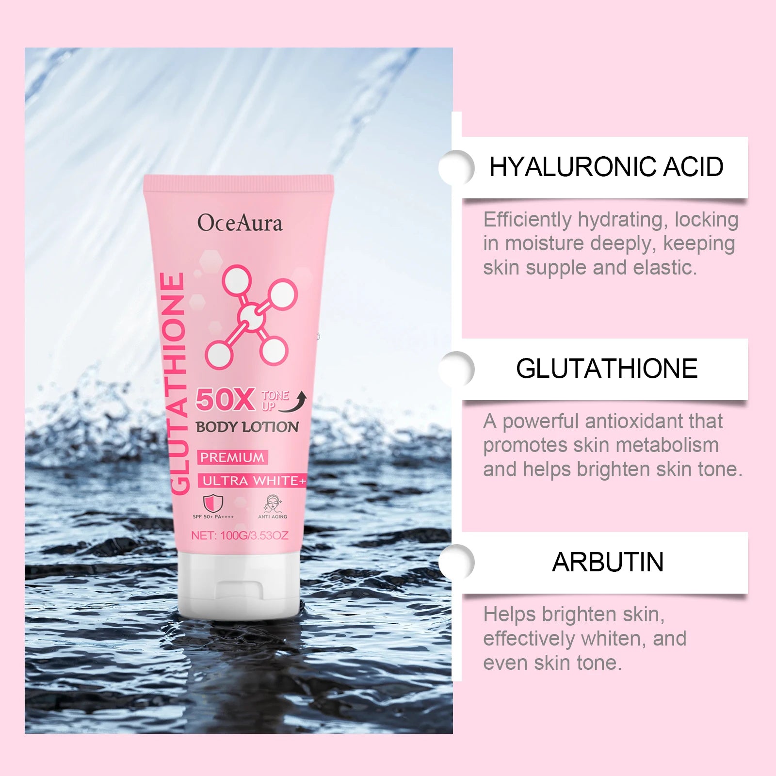 OceAura Glutathione Brightening Body Cream | Even Skin Tone Brightening Body Cream QXL