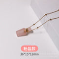 Crystal Perfume Bottle Necklace | 18K Gold Plated Pendant Crystal Pendant Necklace QXL powder crystal