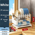 Multifunctional Kitchen Dish Rack & Countertop Drain Shelf Dish Drain Rack QXL white 3