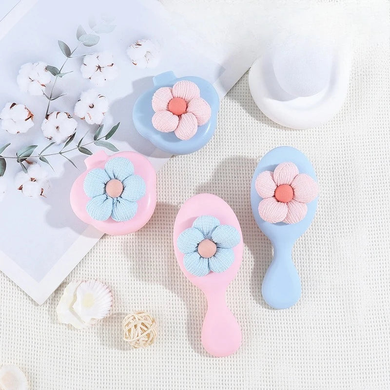 Kids Fluffy Flower Air Cushion Comb – Wide Tooth Anti-Static Kids Hair Comb QXL