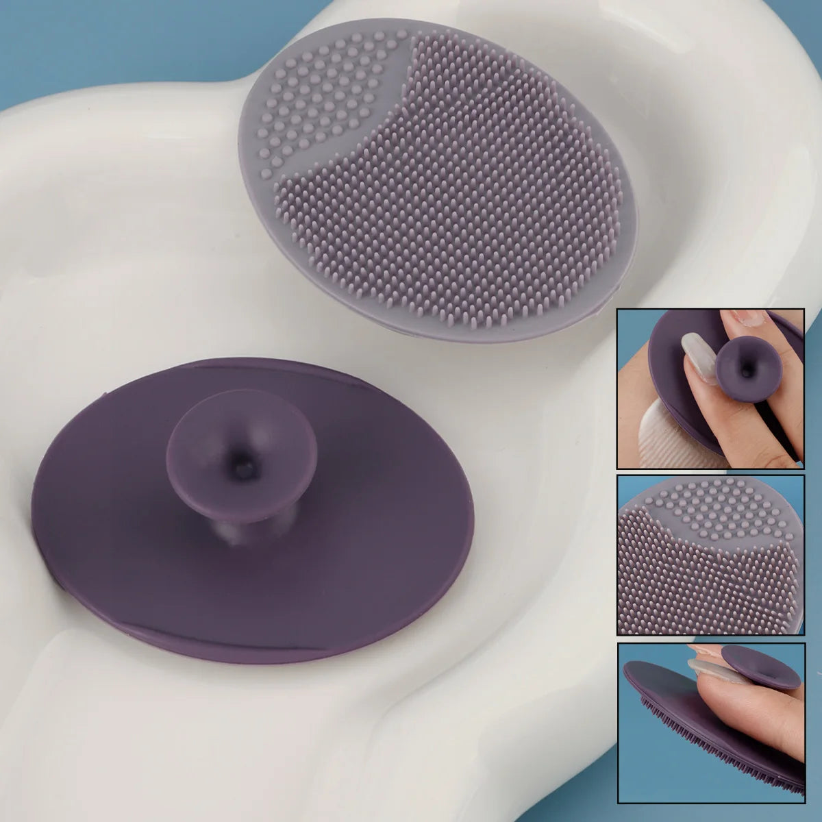 RANCAI 2-Pc Silicone Facial Cleansing Brush Set | Skin Care Facial Cleansing Brush QXL