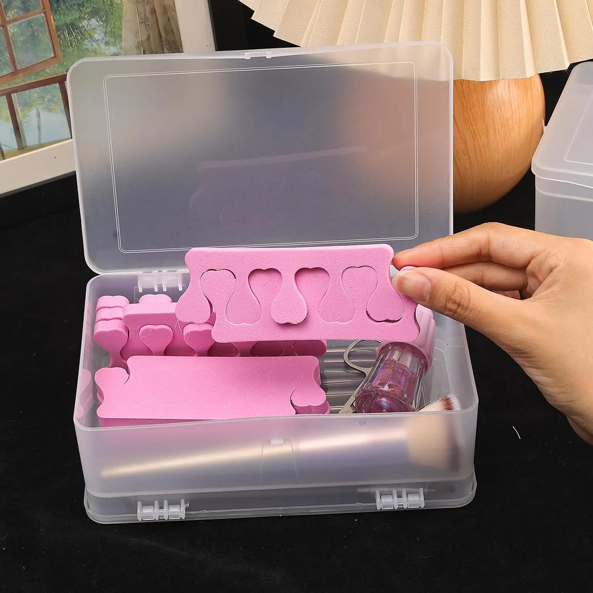 Large Capacity Double-Layer Nail Tool Storage Box Organizer Nail Tool Organizer QXL