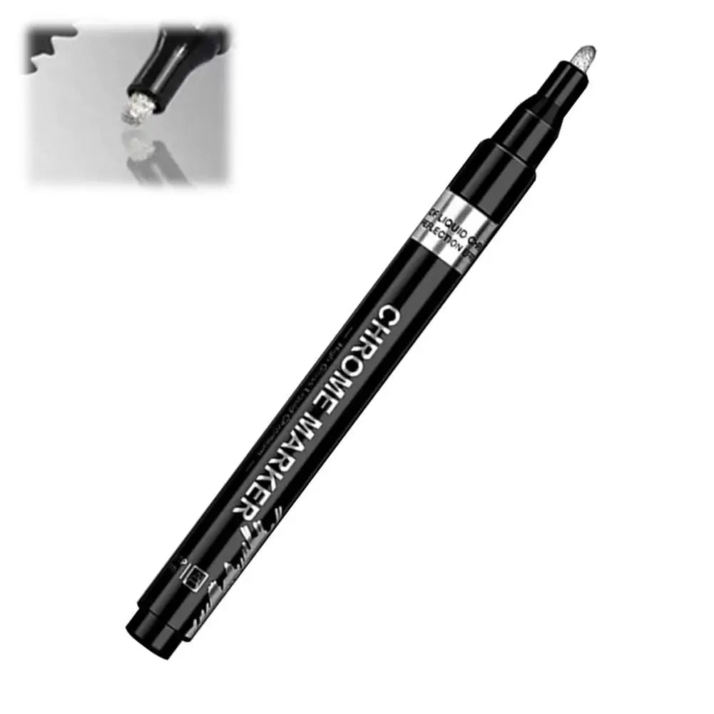 Chrome Mirror Paint Marker Pen | 2mm Silver Reflective Ink Chrome Paint Marker QXL Silvery