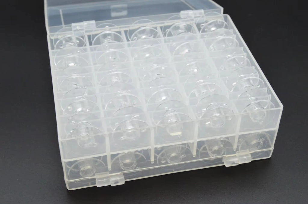 50-Grid Metal Bobbin Set with Transparent Storage Box Bobbin Storage Set QXL