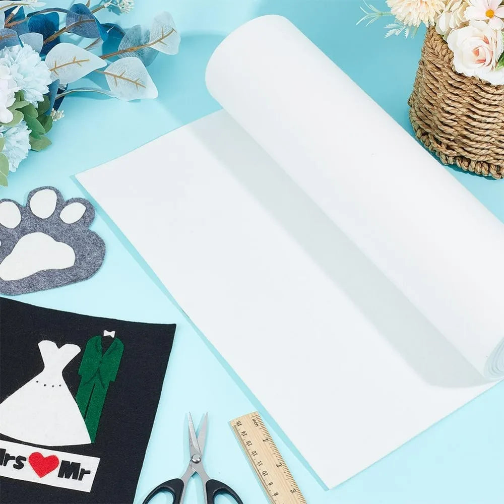 White Felt Roll 118x15.7" 2mm Nonwoven Fabric | DIY Crafts Craft Felt Roll QXL