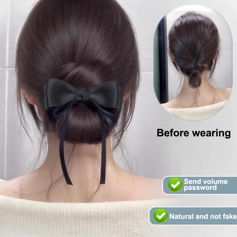 Clip-In Messy Bun Hairpiece | Synthetic Low Bun Updo Clip-In Hair Bun QXL