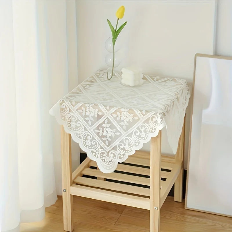 Vintage Lace Tablecloth | Washable Macrame Table Cover Doily Lace Tablecloth QXL