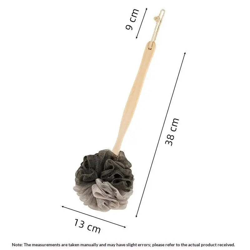 Wooden Handle Bath Brush | Soft Mesh Back Scrubber Bath Back Scrubber QXL