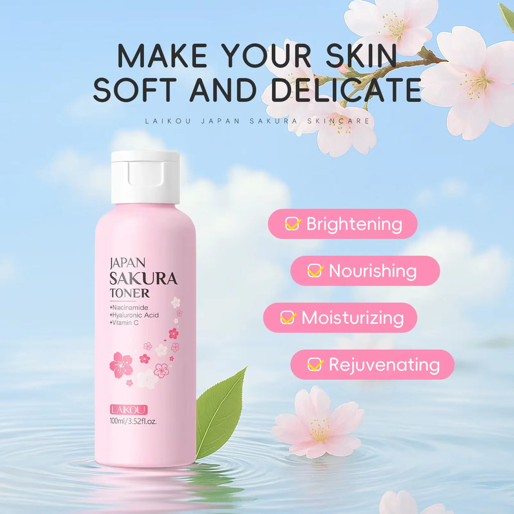 Laikou Sakura Hydrating Toner 100ml – Brightening & Oil Control Facial Toner QXL