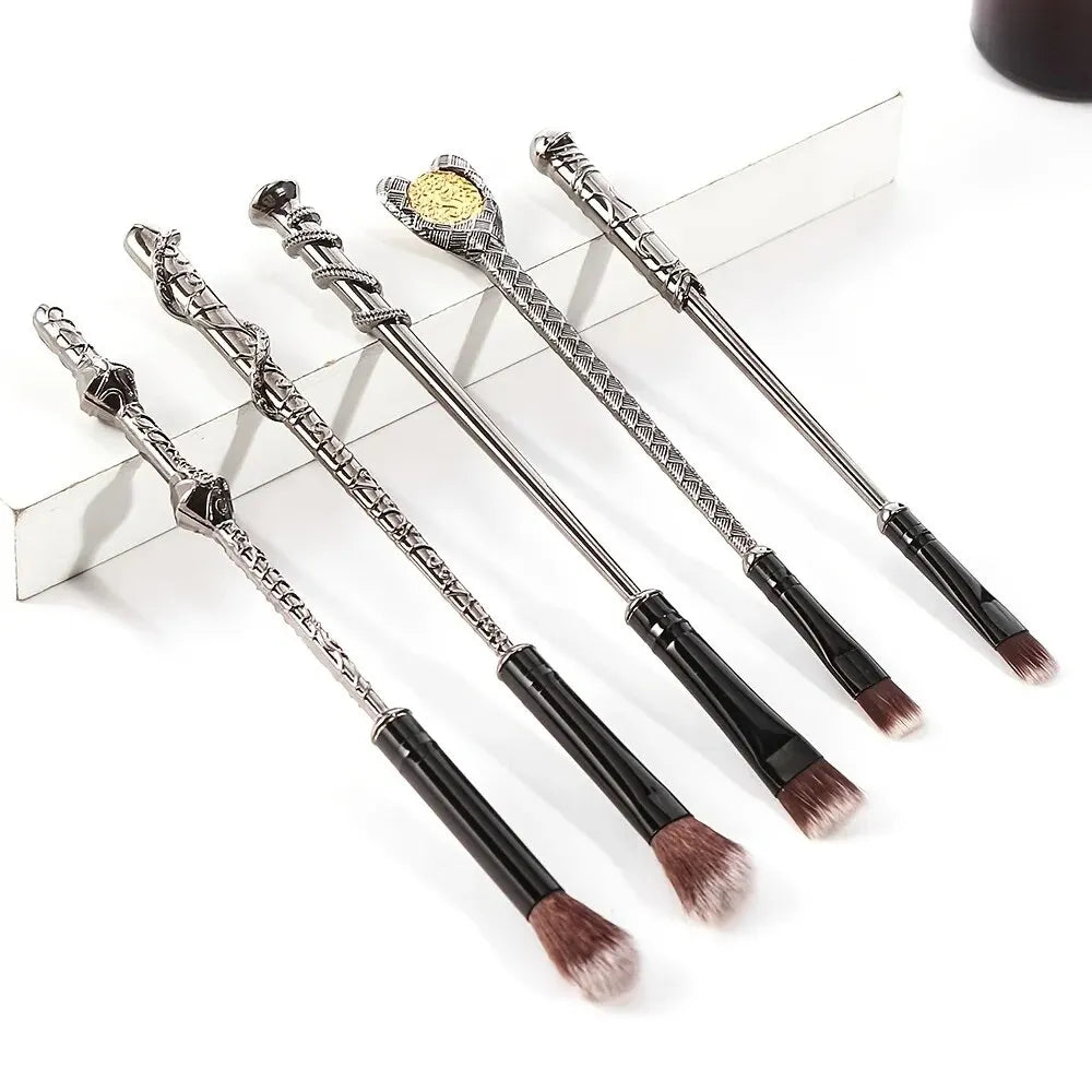 5-Piece Wand Makeup Brush Set | Soft Bristles & Metal Handles Makeup Brush Set QXL