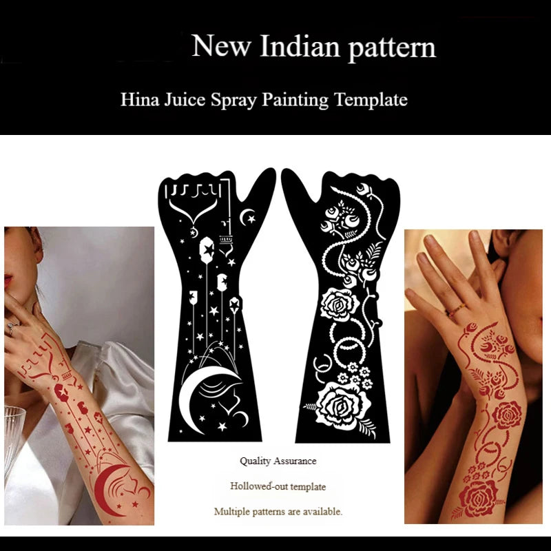 Reusable Henna Flower Stencils for Body Art – Wedding & Festival Henna Body Stencil QXL