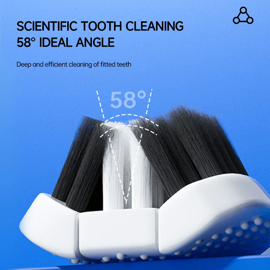 6-Pack 3D U-Shaped Three-Sided Soft Toothbrush for Adults Manual Toothbrush QXL