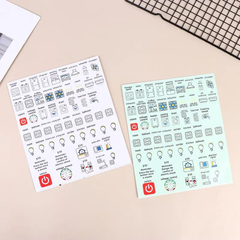 Circuit Breaker Panel Label Stickers | Waterproof PVC 2/5 Pack Panel Label Stickers QXL