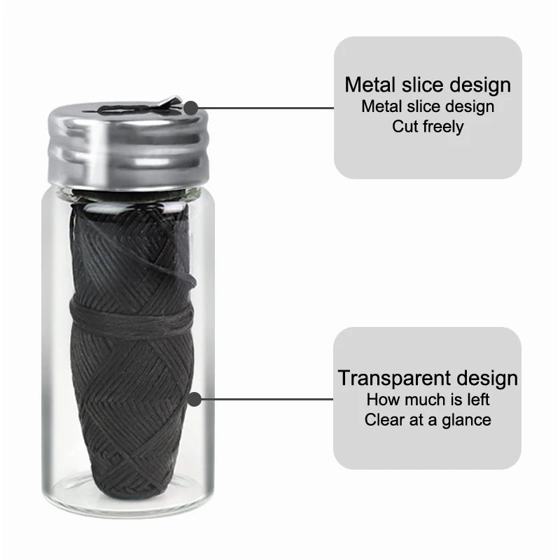 Bamboo Charcoal Dental Floss 30m | Refillable Glass Holder Biodegradable Dental Floss QXL
