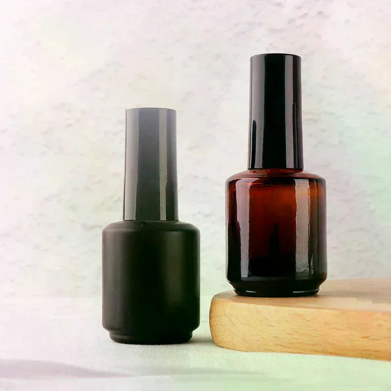 15ml Empty Glass Nail Polish Bottle with Lid & Brush Nail Polish Bottle QXL