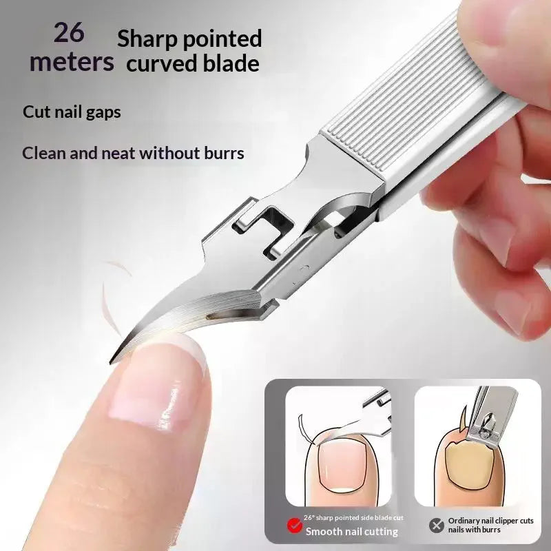 26° Slant Edge Nail Clipper | Anti-Splash Eagle Beak Trimmer Nail Clipper QXL