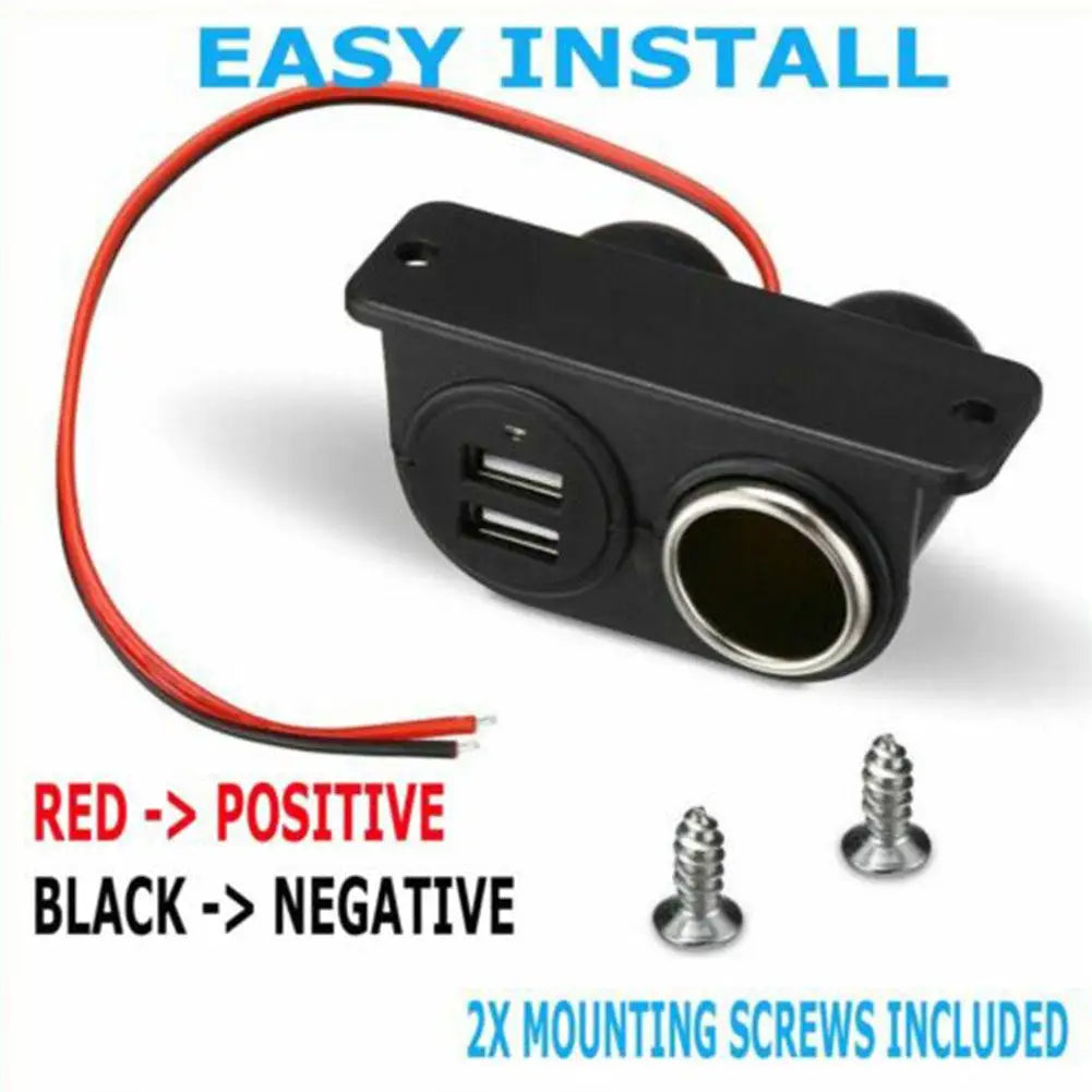 Dual USB Car Charger Socket 5V 3.1A Cigarette Lighter Adapter Car USB Charger QXL