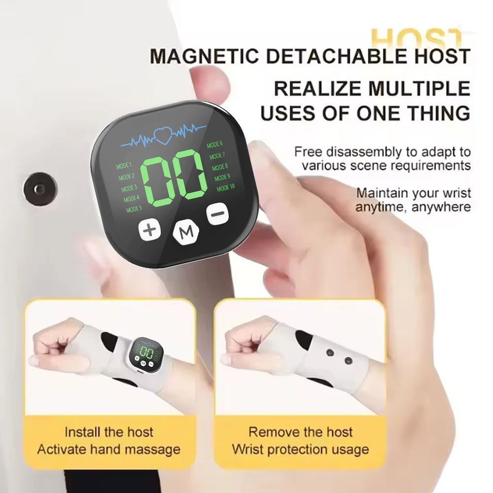 10-Mode EMS Cordless Wrist Massager | USB Rechargeable Wrap EMS Wrist Massager QXL