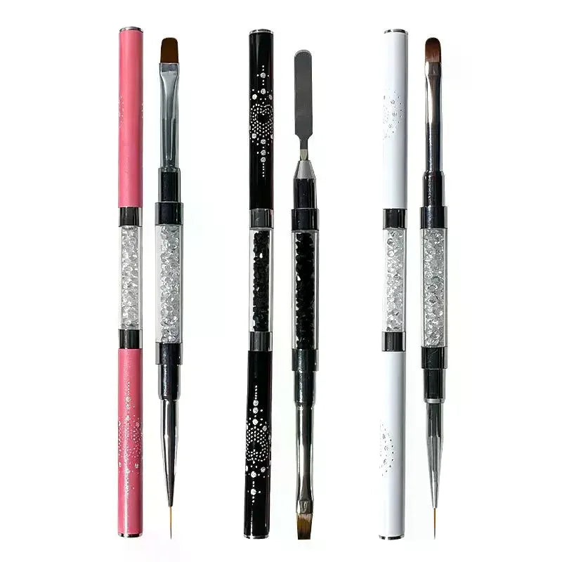 Dual-Ended Rhinestone Nail Art Brush | Liner & Gel Pen Nail Art Brush QXL
