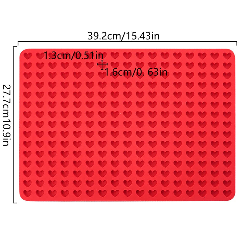 255-Cavity Heart Silicone Mold – Ice Cube Tray & Baking Mat Silicone Baking Mold QXL