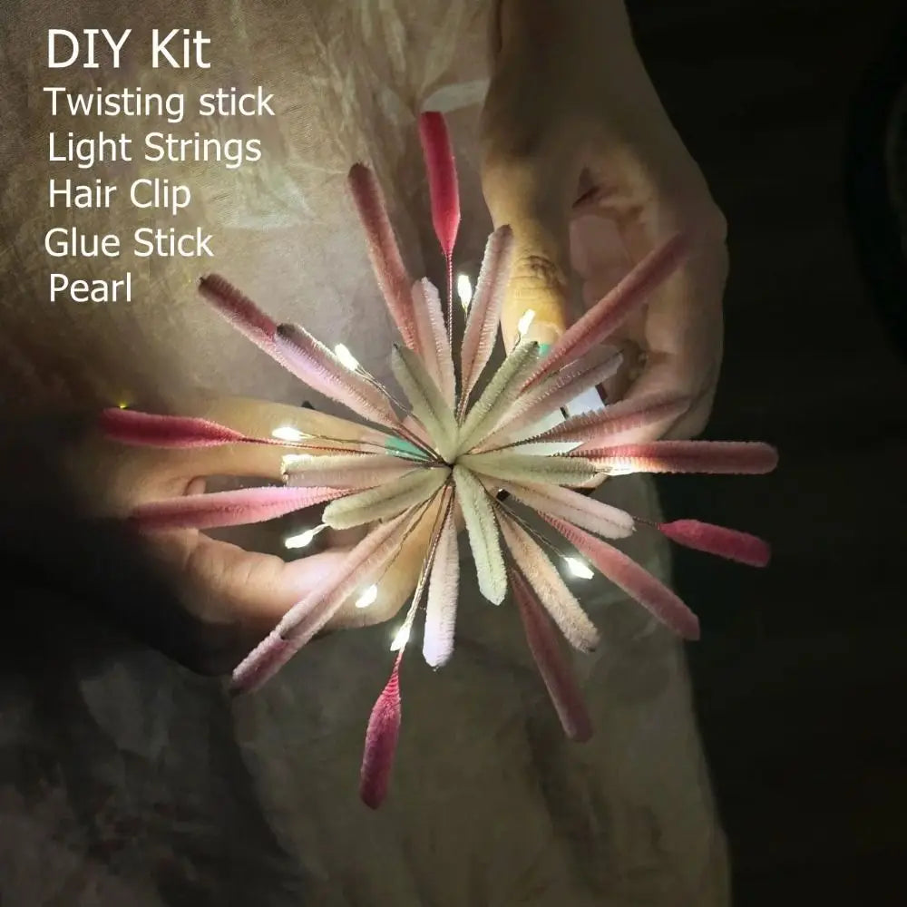 DIY Glow Color Strip Hair Clip | Handmade Flower Design Flower Hair Clip QXL