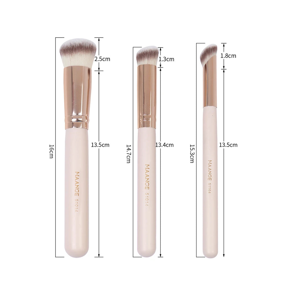 MAANGE 5-Pc Makeup Brush & Triangle Powder Puff Set Makeup Brush Set QXL